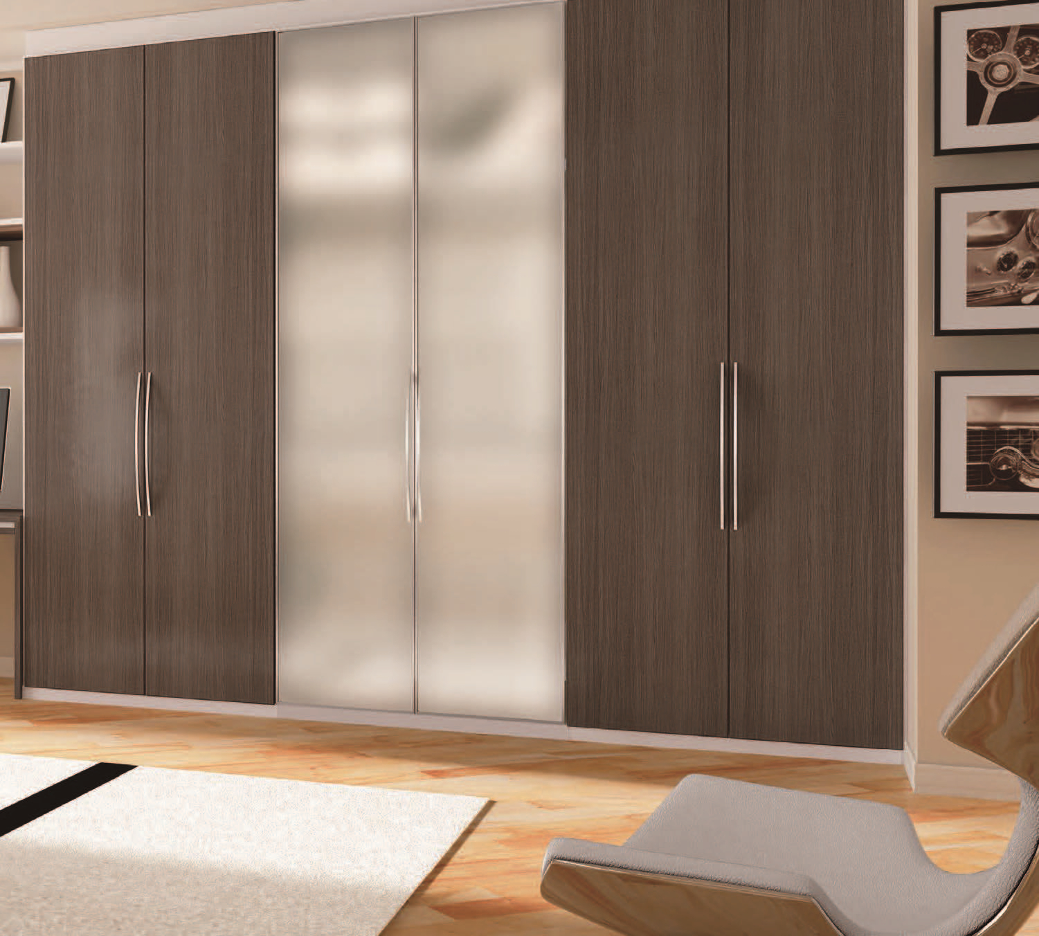 wood veneer hinge door wardrobe