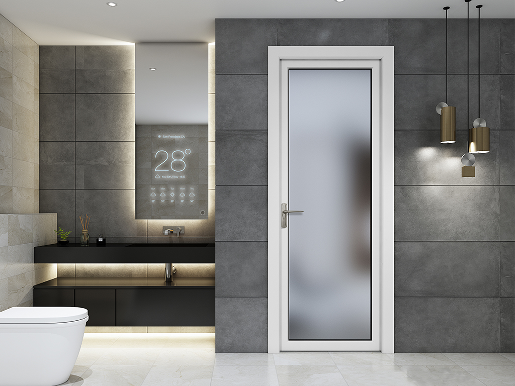 Glass Casement Door With Aluminum Frame