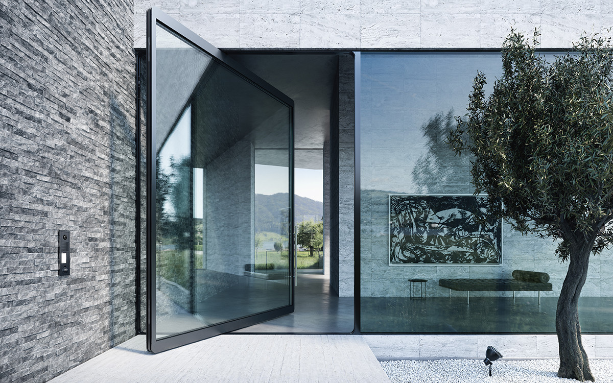 Glass Pivot Door With Central Axis