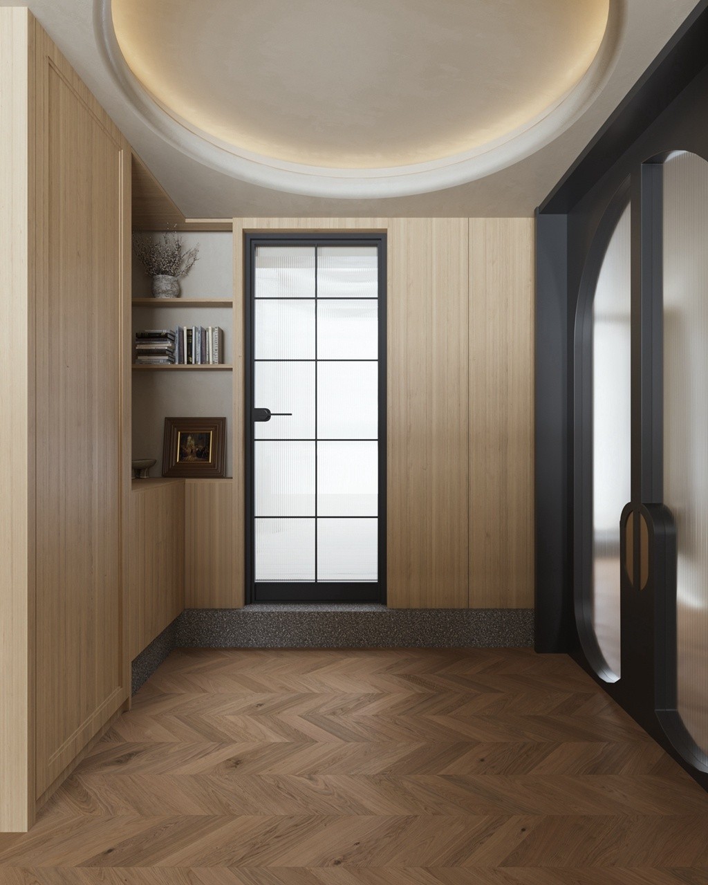 Glass Casement Door With Aluminum Frame