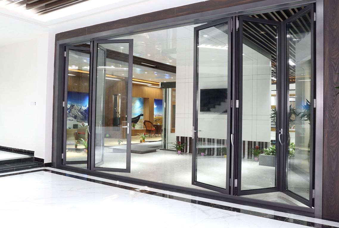 Glass Folding Door With Aluminum Frame