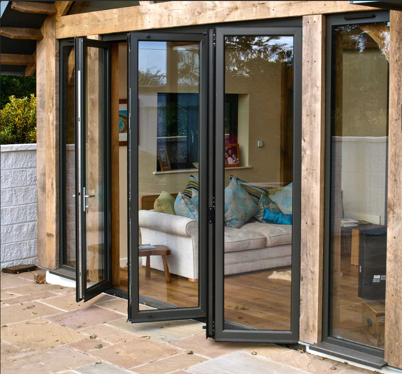 Glass Folding Door With Aluminum Frame